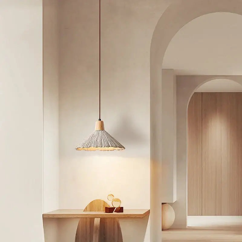 Industrial woven concrete pendant light kitchen fixture