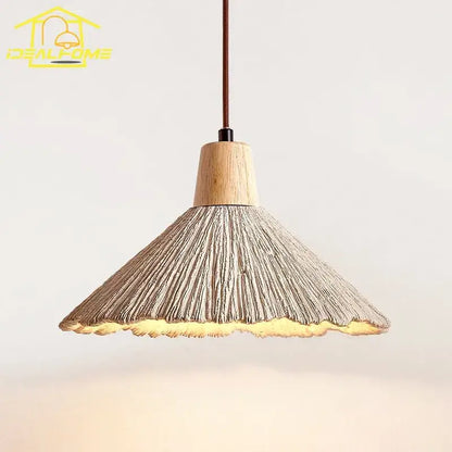 Industrial woven concrete pendant light kitchen fixture
