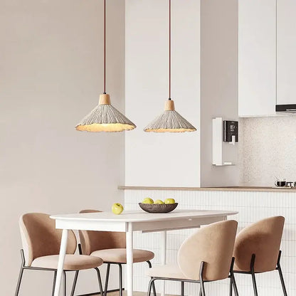 Industrial woven concrete pendant light kitchen fixture