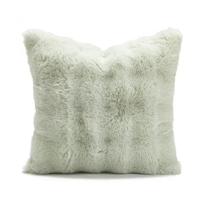 Ins wind matcha green faux fur throw pillow living room decor