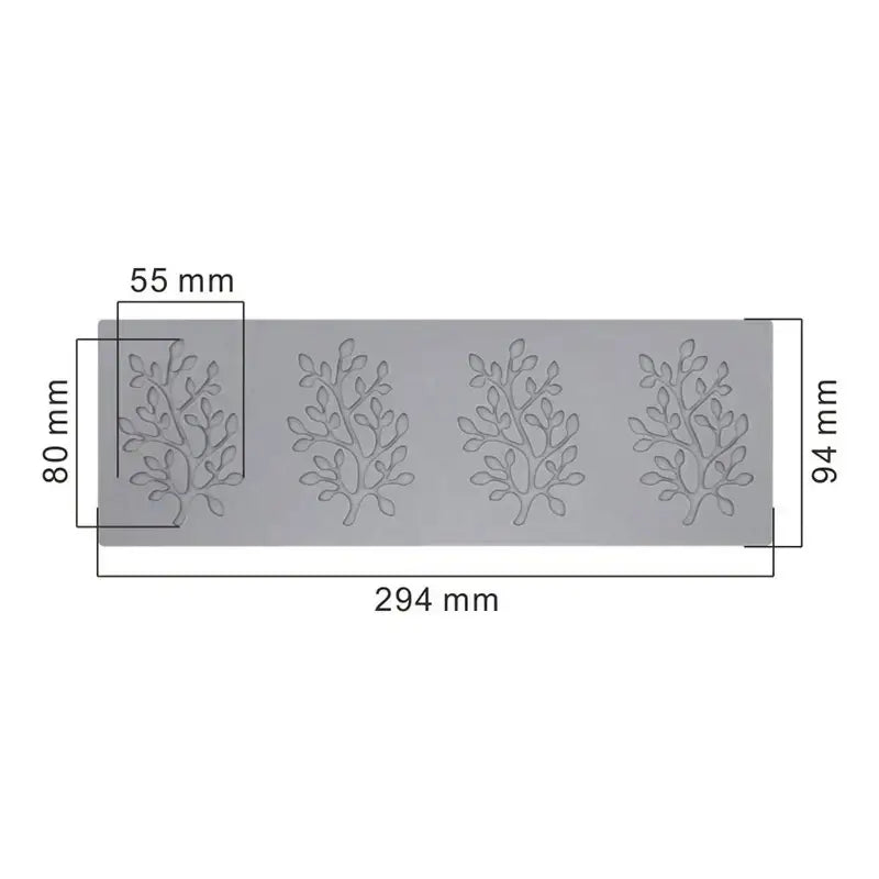 Intricate coral branch leaf silicone mold light blue kitchen tool
