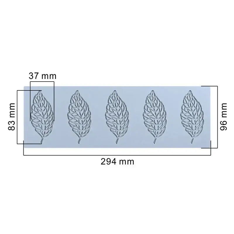 Intricate coral branch leaf silicone mold light blue kitchen tool