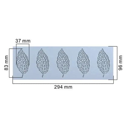 Intricate coral branch leaf silicone mold light blue kitchen tool