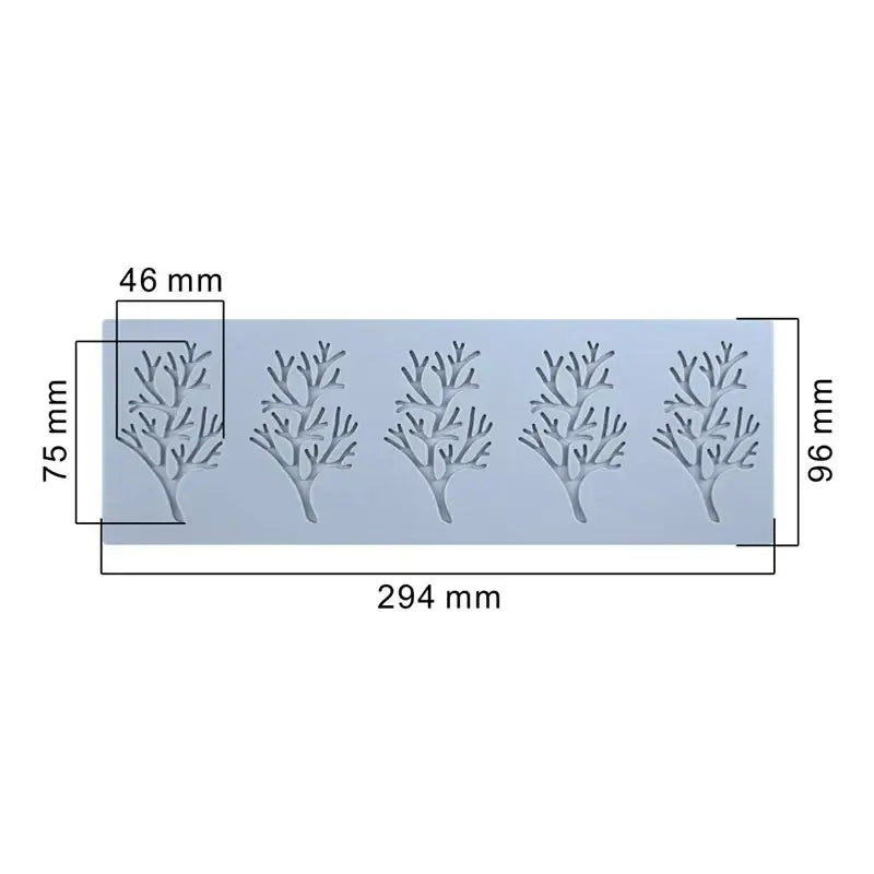 Intricate coral branch leaf silicone mold light blue kitchen tool
