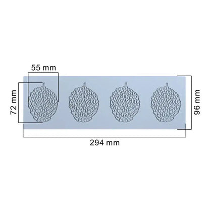Intricate coral branch leaf silicone mold light blue kitchen tool