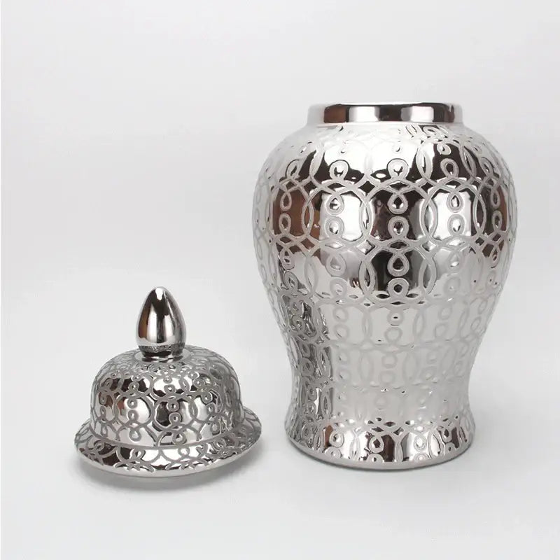 Intricate golden pattern porcelain jar vase living room decor
