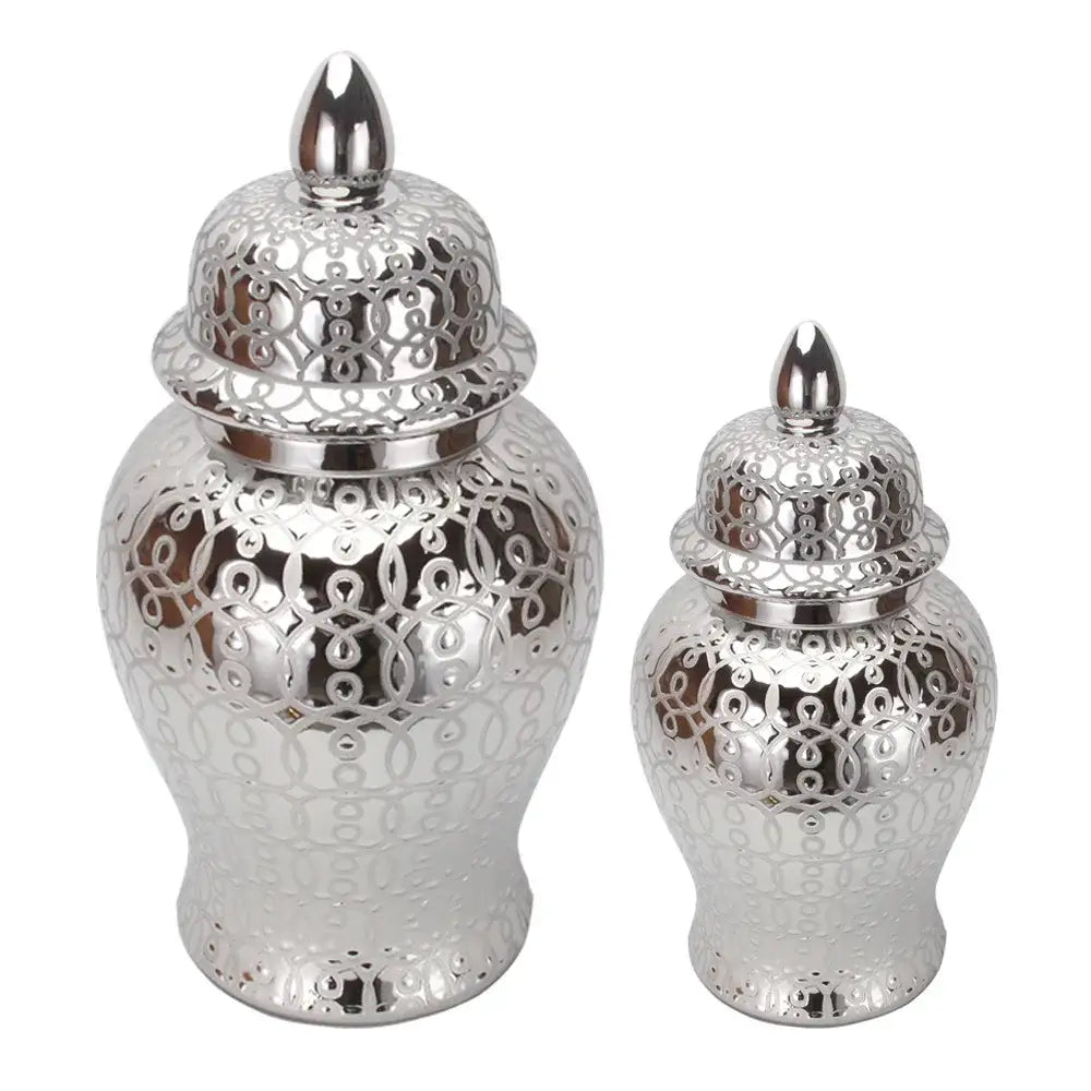 Intricate golden pattern porcelain jar vase living room decor
