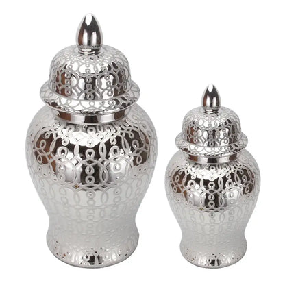 Intricate golden pattern porcelain jar vase living room decor