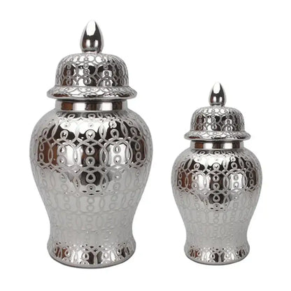 Intricate golden pattern porcelain jar vase living room decor