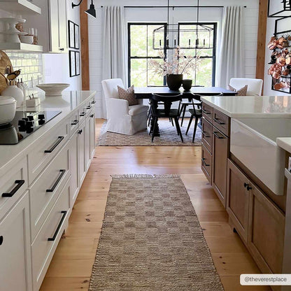 Ionut Checkered Jute Area Rug