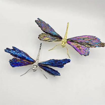 Iridescent blue & purple crystal dragonfly decorative figurines bedroom