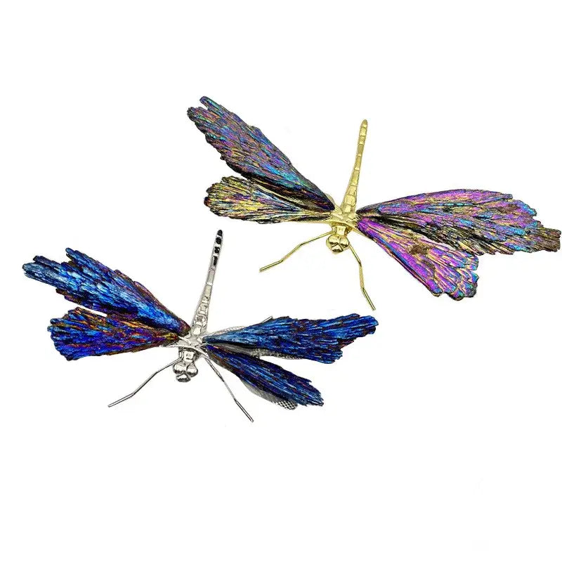 Iridescent blue & purple crystal dragonfly decorative figurines bedroom