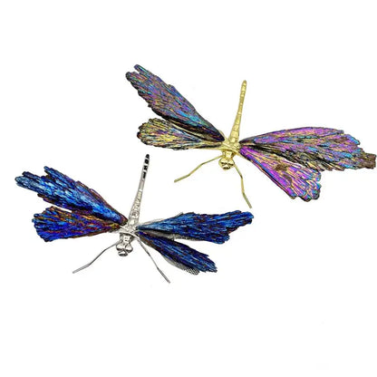 Iridescent blue & purple crystal dragonfly decorative figurines bedroom