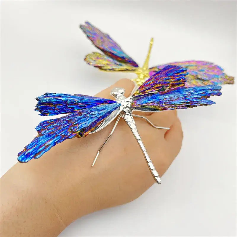 Iridescent blue & purple crystal dragonfly decorative figurines bedroom