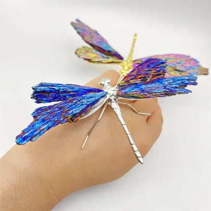 Iridescent blue & purple crystal dragonfly decorative figurines bedroom