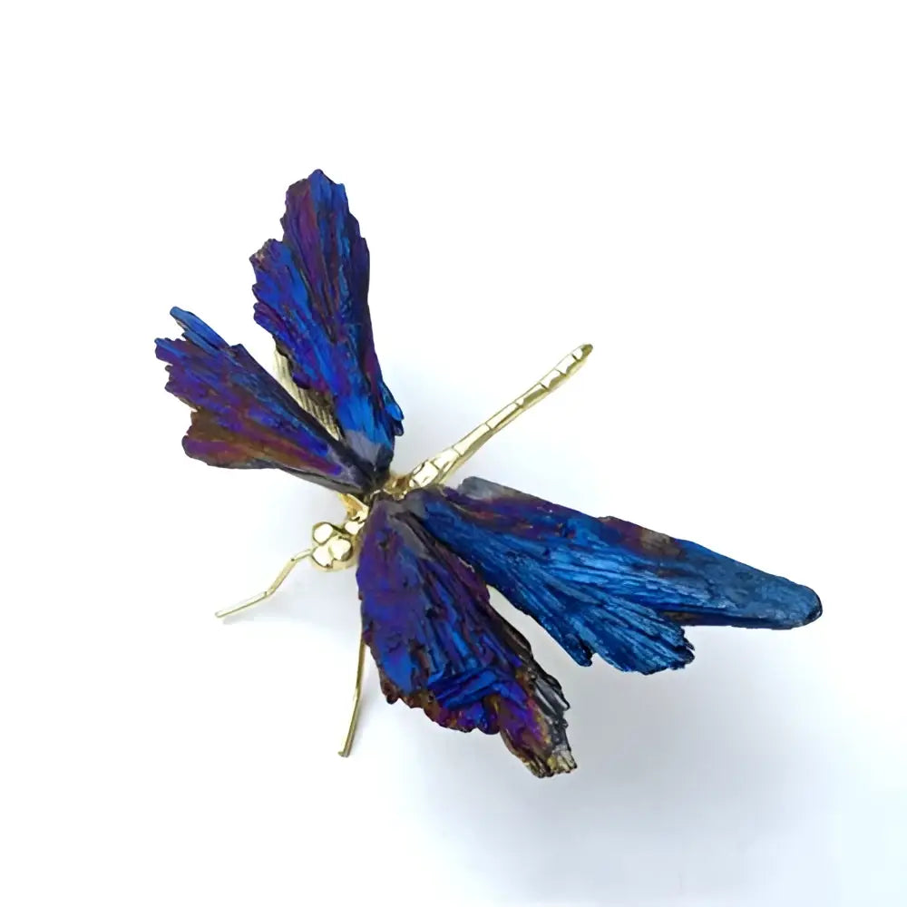 Iridescent blue & purple crystal dragonfly decorative figurines bedroom
