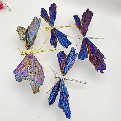 Iridescent blue & purple crystal dragonfly decorative figurines bedroom