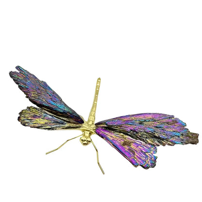 Iridescent blue & purple crystal dragonfly decorative figurines bedroom
