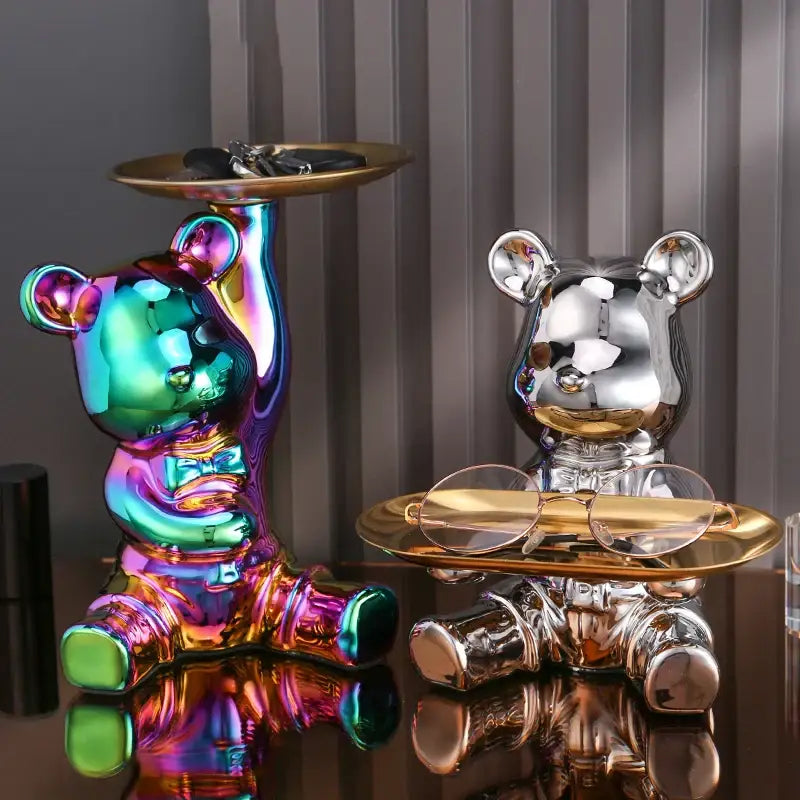 Iridescent decorbites colorful bear storage box living room tray
