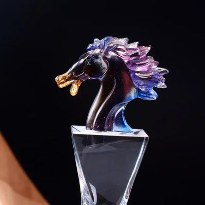 Iridescent crystal horse trophy living room decor figurine