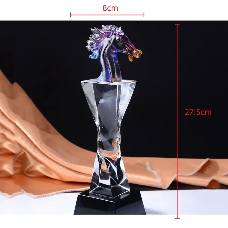 Iridescent crystal horse trophy living room decor figurine