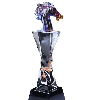 Iridescent crystal horse trophy living room decor figurine