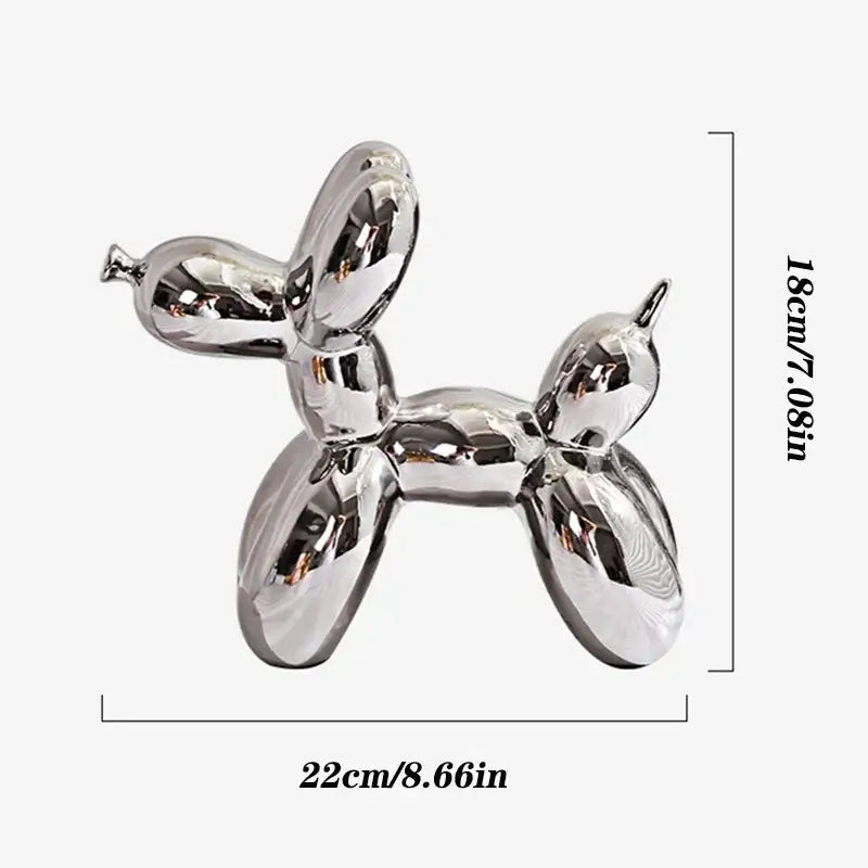 Iridescent glossy balloon dog ceramic sculpture living room decor