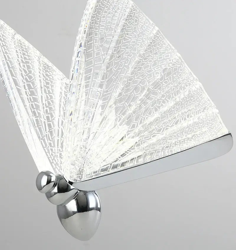 Iridescent gold butterfly pendant light for bedroom living room