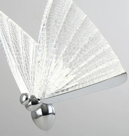 Iridescent gold butterfly pendant light for bedroom living room