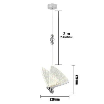 Iridescent gold butterfly pendant light for bedroom living room