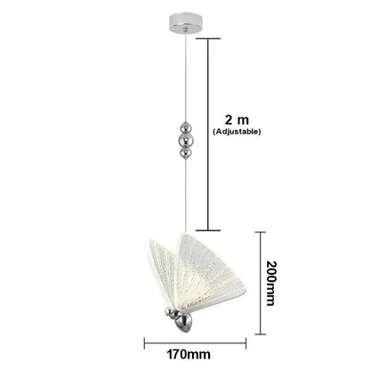 Iridescent gold butterfly pendant light for bedroom living room