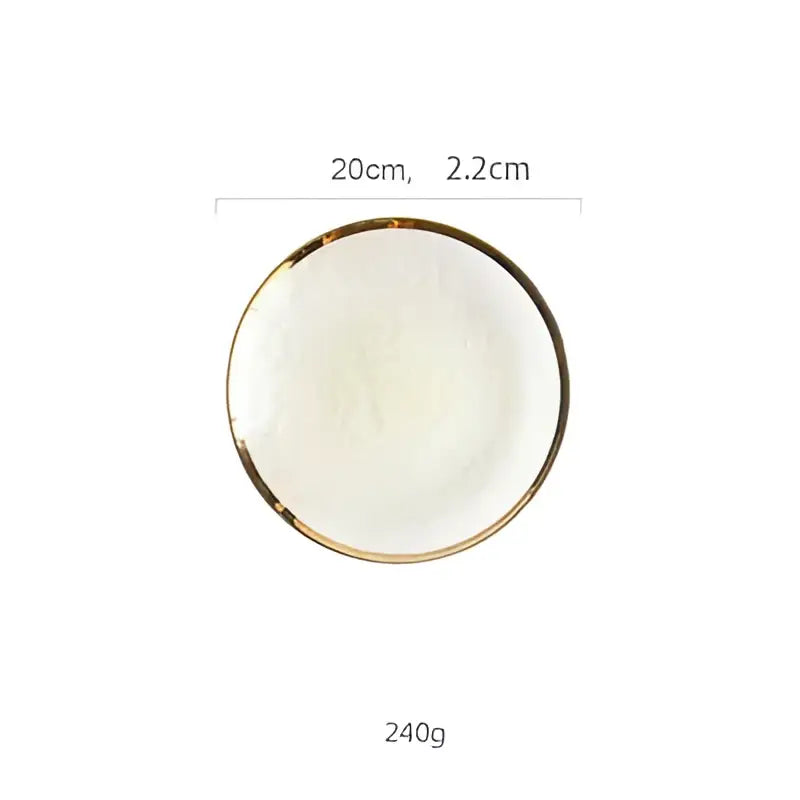 Iridescent gold rim glass salad bowl dining room tableware