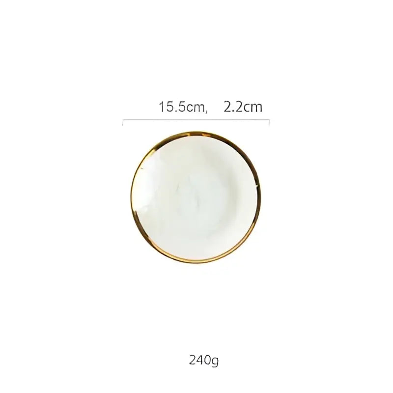Iridescent gold rim glass salad bowl dining room tableware