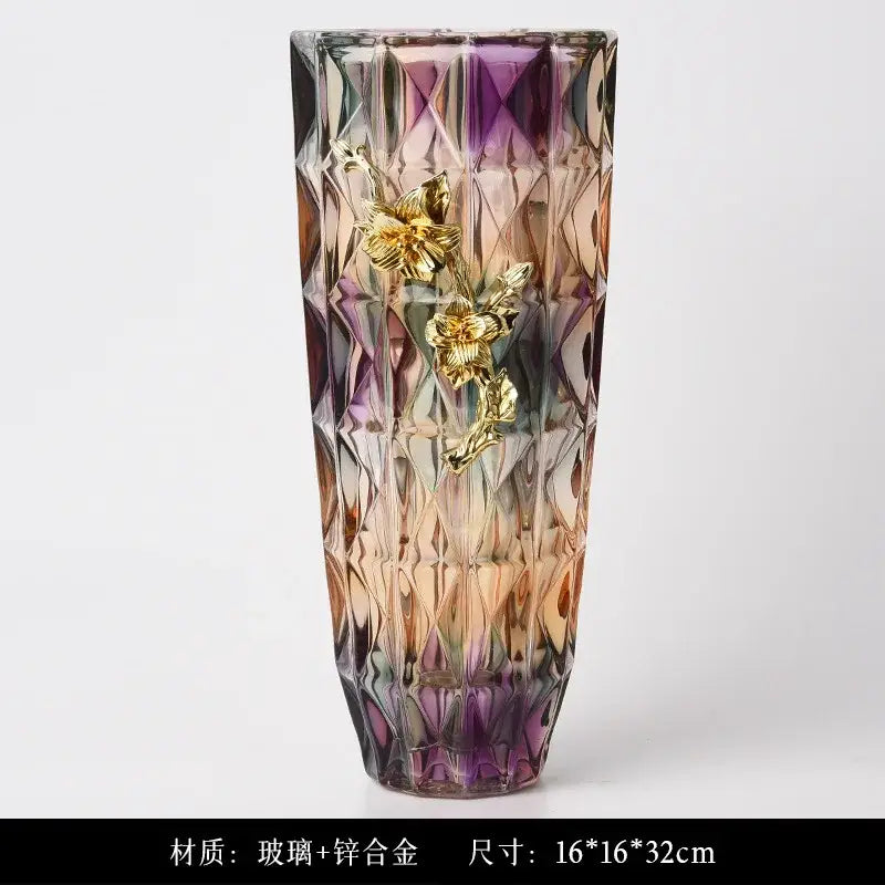 Iris crystal glass gold leaf dessert bowl dining room ornate feet