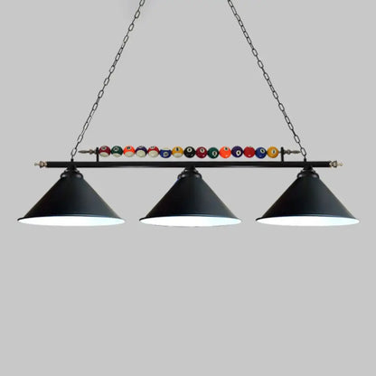 DecorBites™ Iron Linear Island Ceiling Light with Cone Shade - Industrial Country Club Style