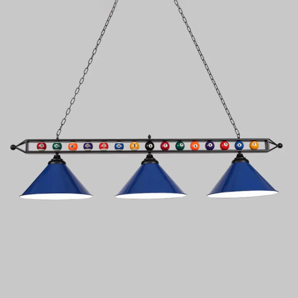 DecorBites™ Iron Linear Island Ceiling Light with Cone Shade - Industrial Country Club Style