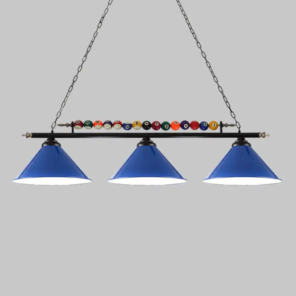 DecorBites™ Iron Linear Island Ceiling Light with Cone Shade - Industrial Country Club Style
