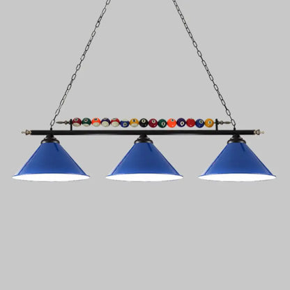 DecorBites™ Iron Linear Island Ceiling Light with Cone Shade - Industrial Country Club Style