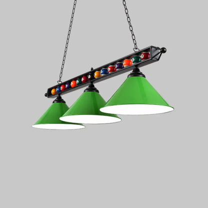 DecorBites™ Iron Linear Island Ceiling Light with Cone Shade - Industrial Country Club Style