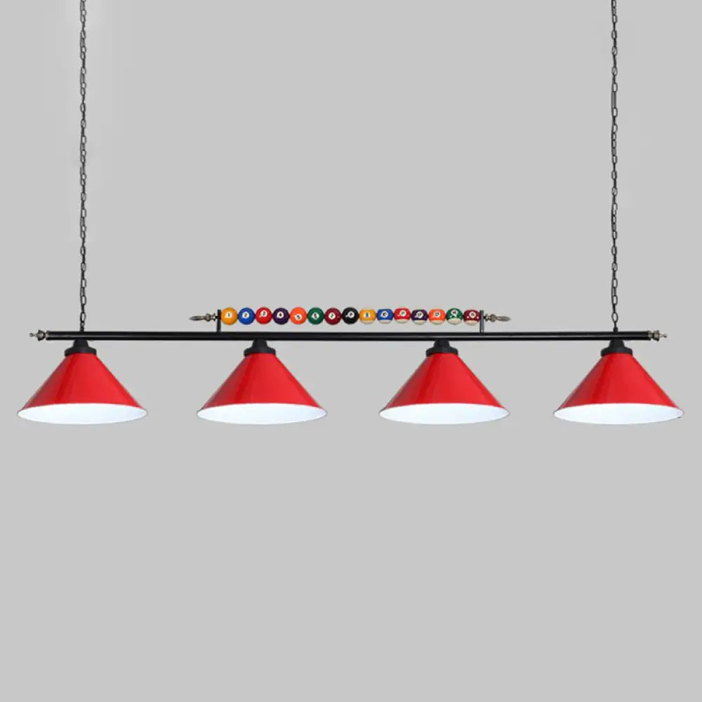 DecorBites™ Iron Linear Island Ceiling Light with Cone Shade - Industrial Country Club Style