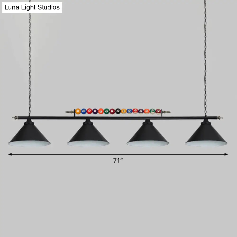 DecorBites™ Iron Linear Island Ceiling Light with Cone Shade - Industrial Country Club Style