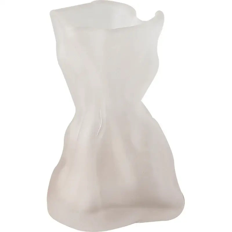 Irregular folded clear glass vase living room flower ornament