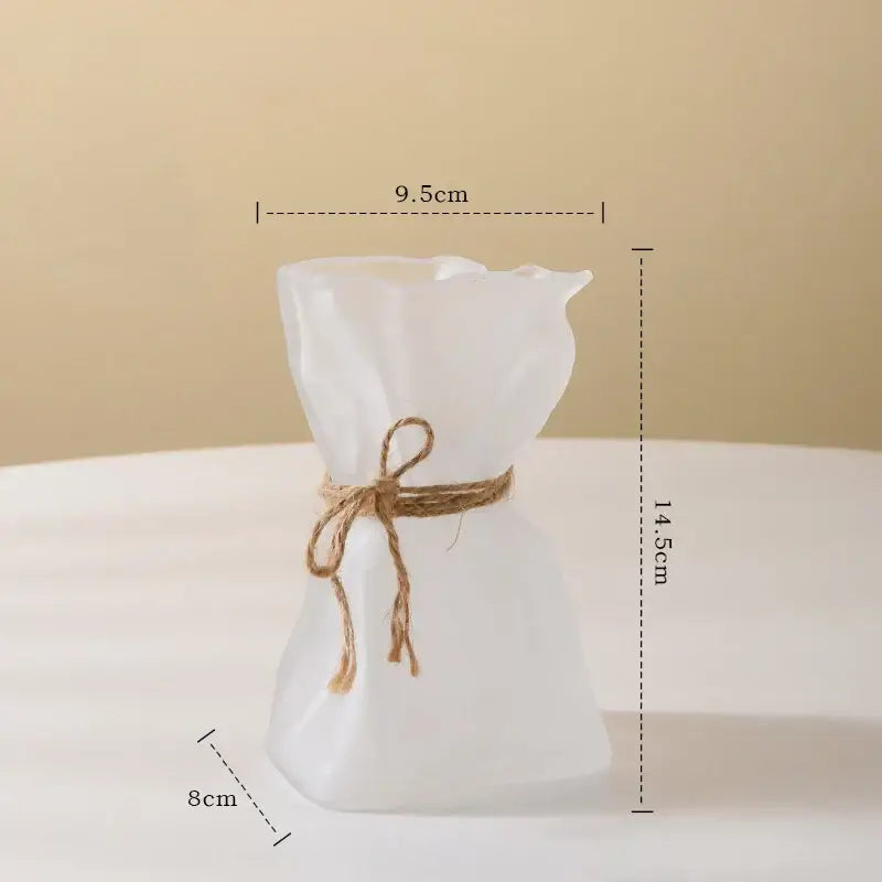 Irregular folded clear glass vase living room flower ornament