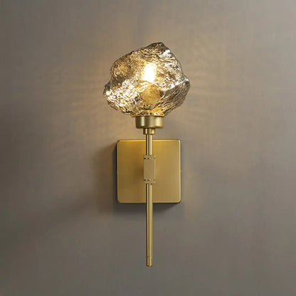 DecorBites™ Irregular Shade Wall Sconce - Modern Indoor Light Fixture with Amber/Smoke Gray Glass – 1 Head Lamp for Living Room