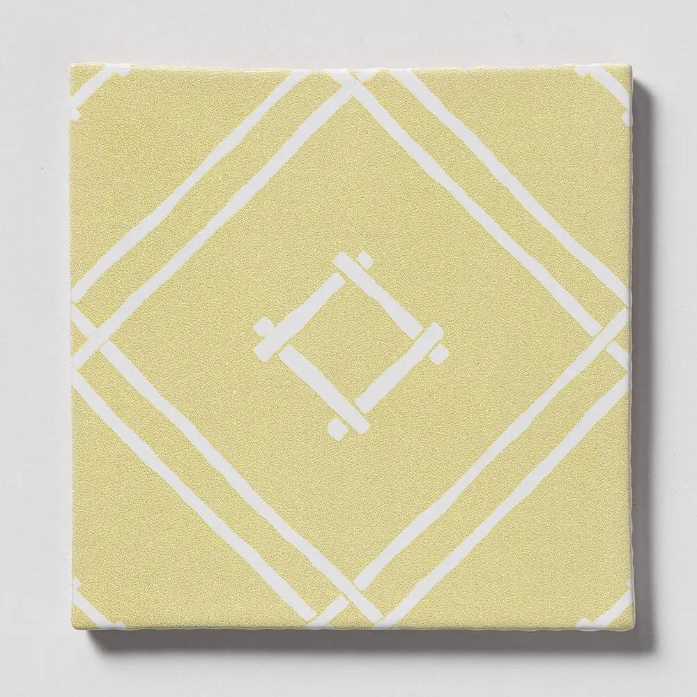 Island House Lemon, Royal White Glossy Chez Bamboo Glazed Terracotta Tiles 6x6