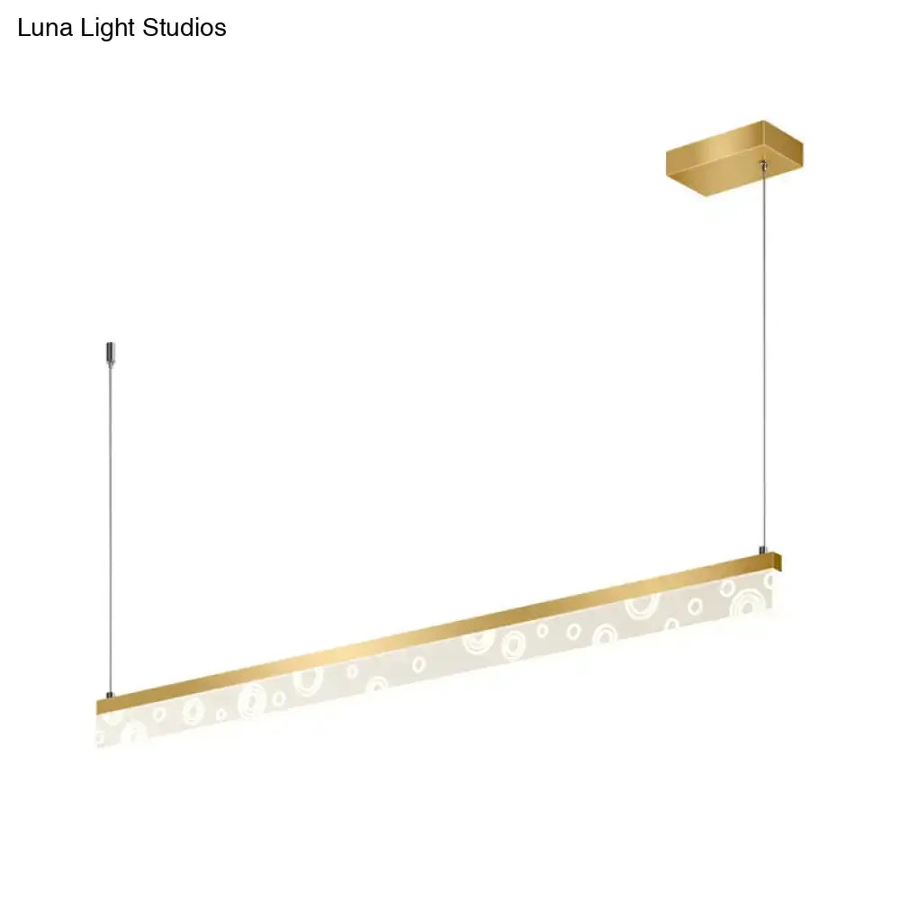 Modern gold linear island lamp led light fixture for kitchen dining room