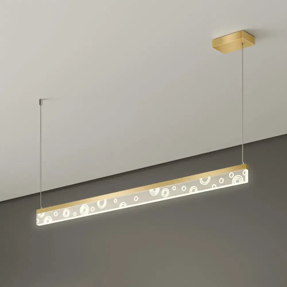 Modern gold linear island lamp led light fixture for kitchen dining room