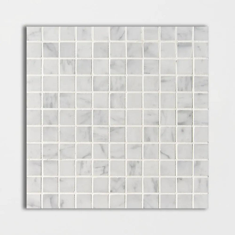 Italian Carrara Honed 1x1 Marble Mosaics 12x12