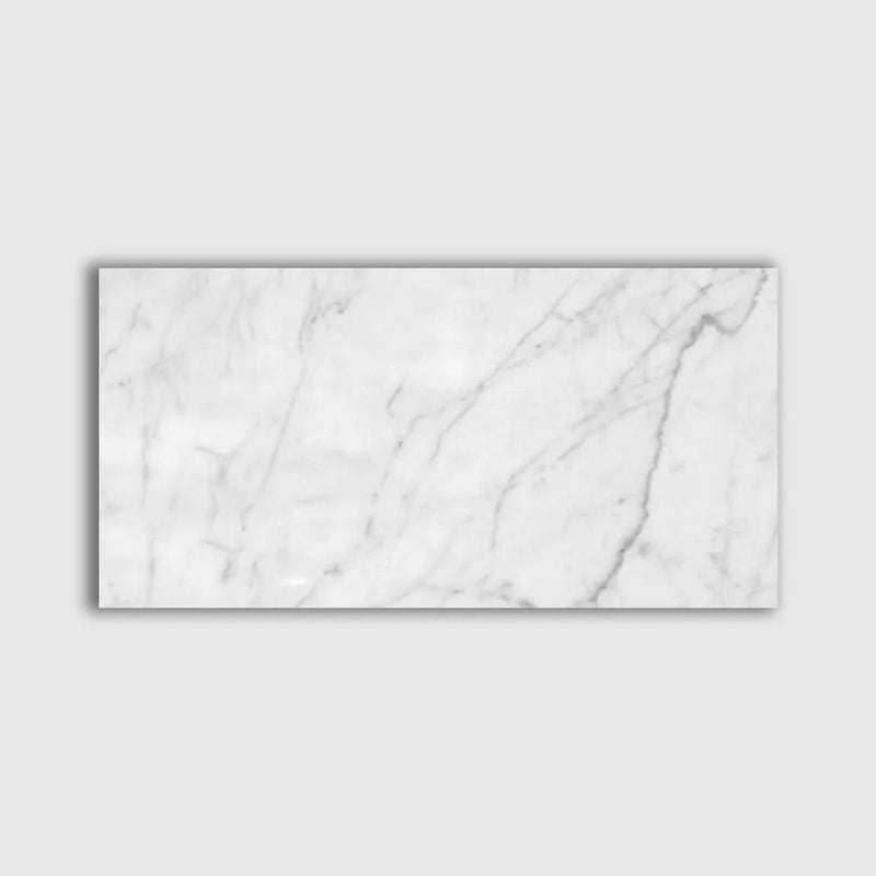White Carrara Honed Marble Tiles 12x24
