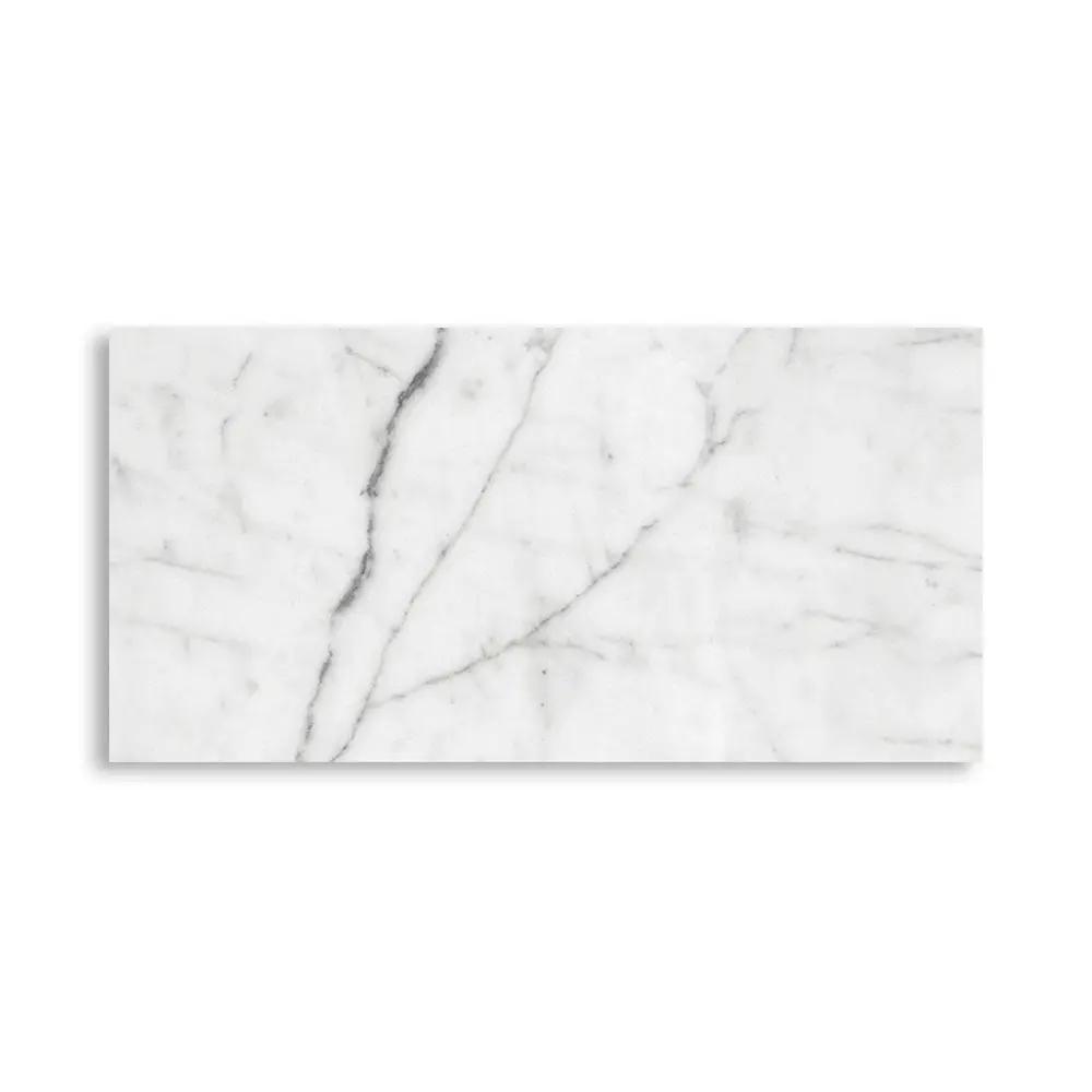 White Carrara Honed Marble Tiles 2 3/4x5 1/2